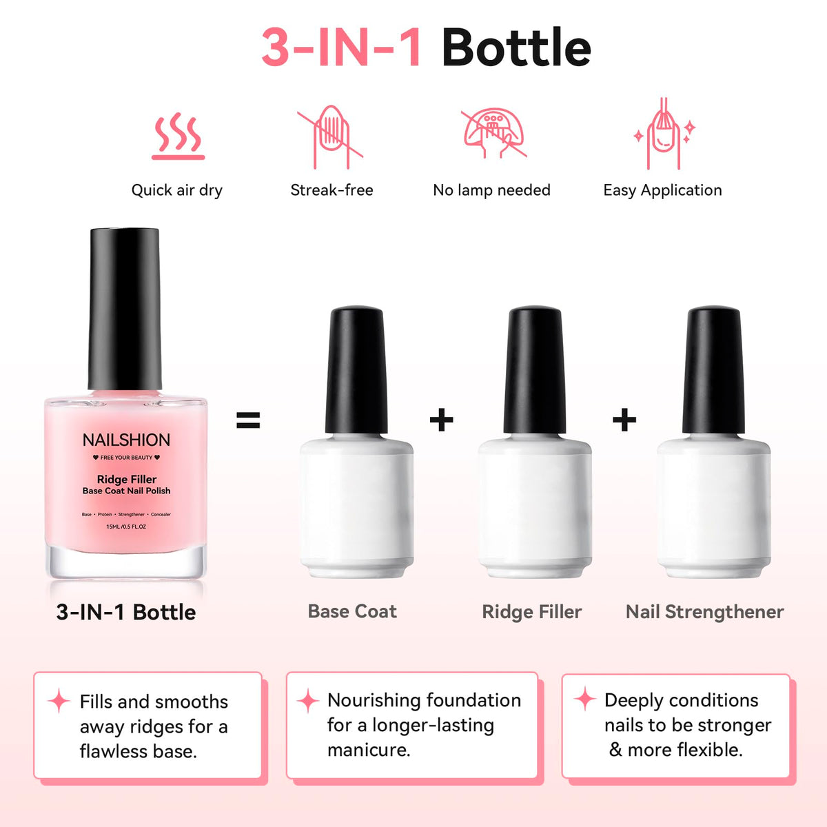 Nailshion label close-up highlighting protein formula and toxin-free claim