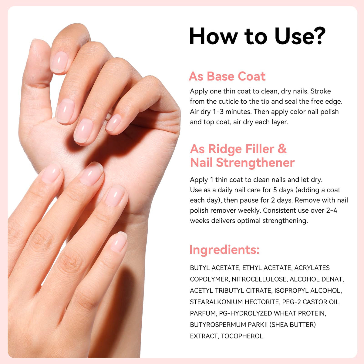 Nailshion lifestyle manicured hands showing natural, strengthened nails
