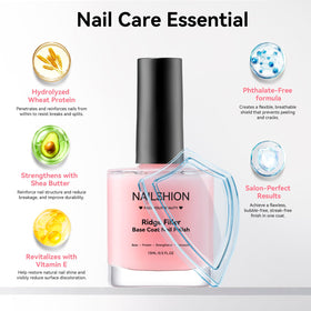 Nailshion bottle next to ruler showing compact 0.5 fl oz travel-friendly size