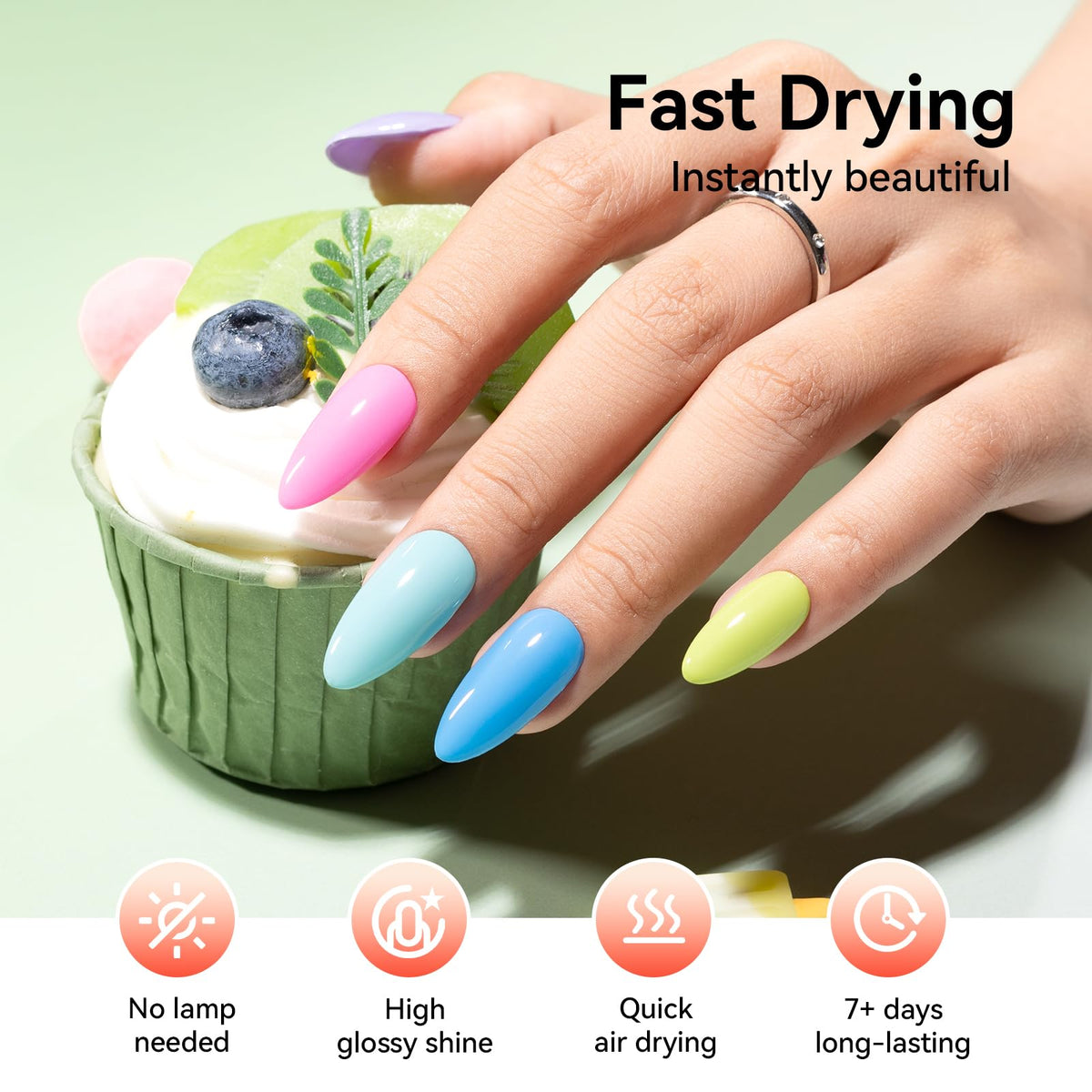 Nailshion swatch strip of all six shades to pick coordinated looks
