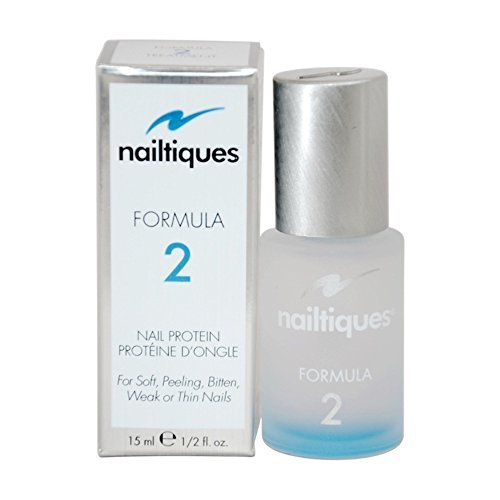 Nailtiques Formula 2 front bottle showing clear strengthening treatment benefit