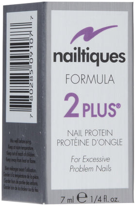 Nailtiques Formula 2 Plus brush applying protein treatment to a peeling nail for repair