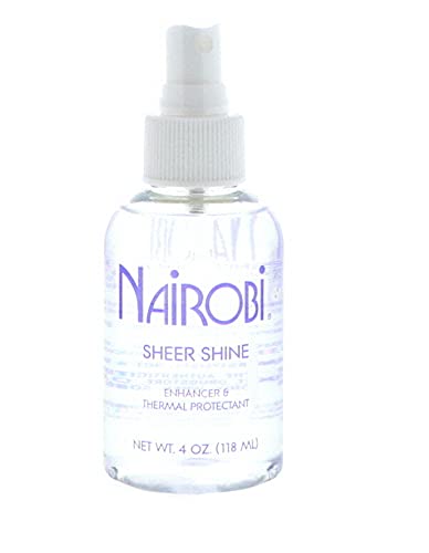 Nairobi placed among styling tools indicating heat protectant use