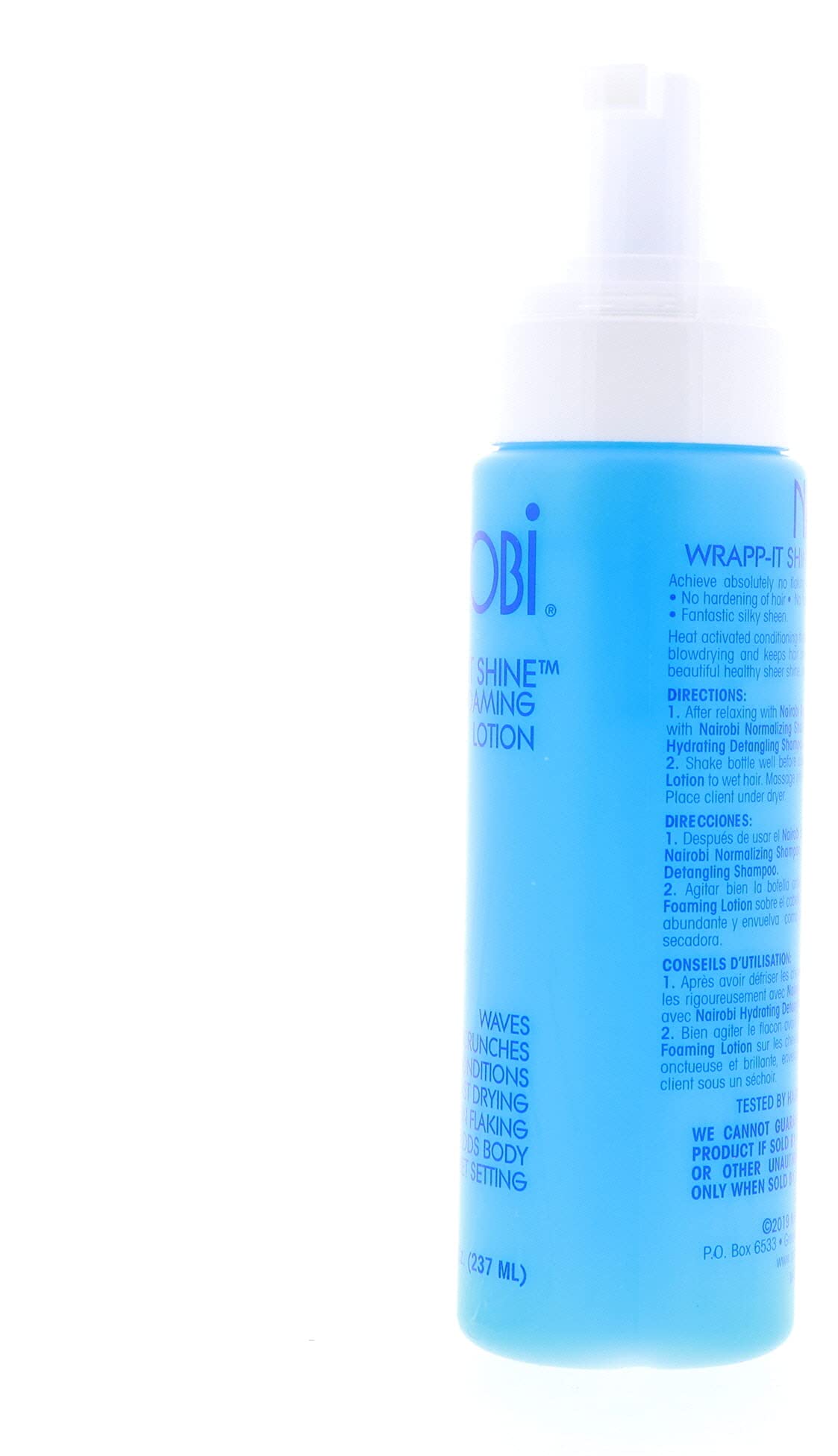 Nairobi applied to damp hair illustrating slip and reduced frizz benefit