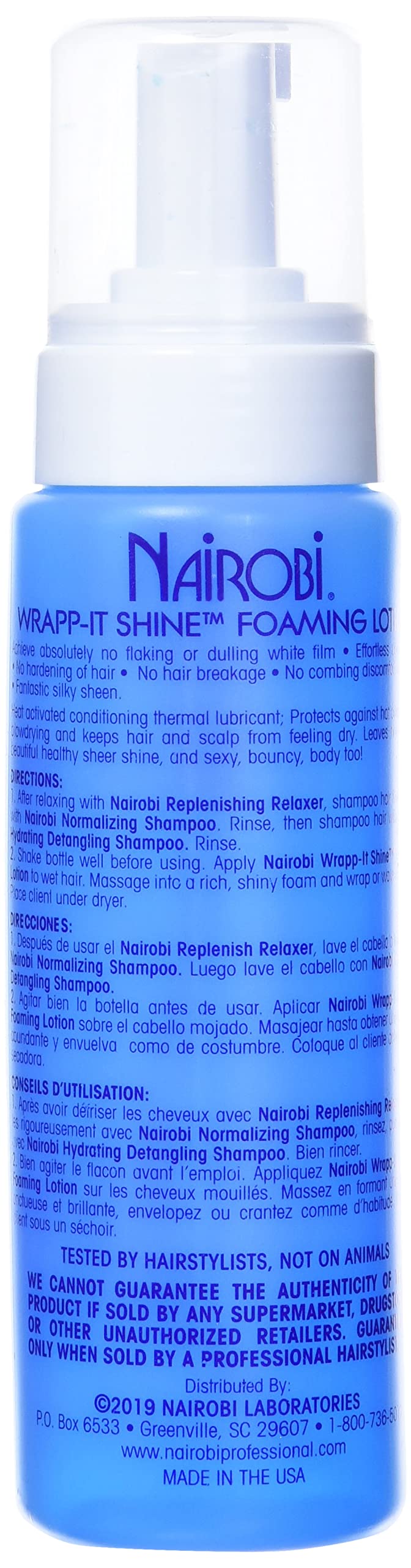 Nairobi foaming lotion close-up texture demonstrating silky foam for smooth wrap