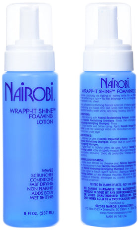 Nairobi applied in salon during wrap setting under dryer to speed drying and comfort