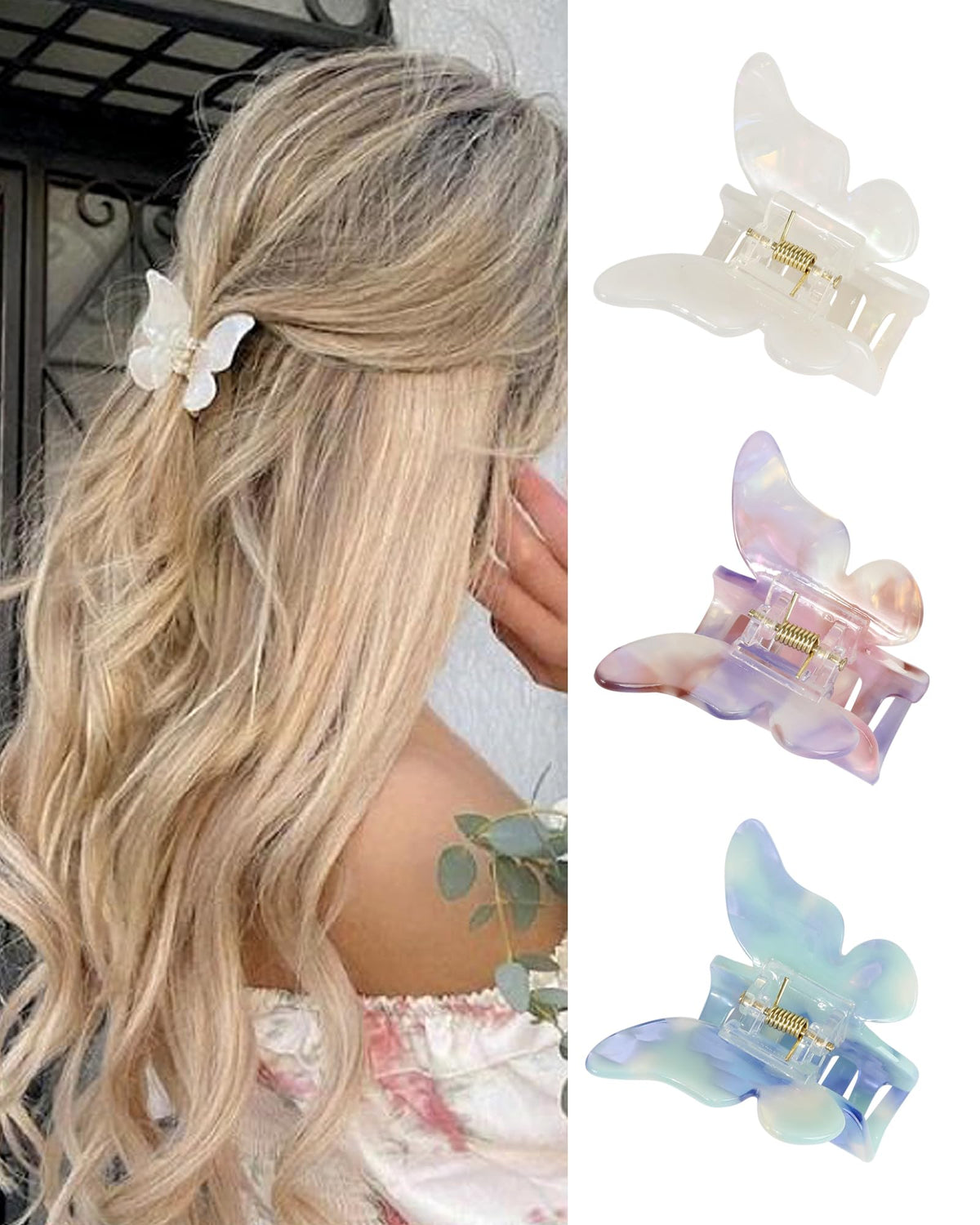 NAISIER front packaging showing three butterfly clips, gift-ready and protective