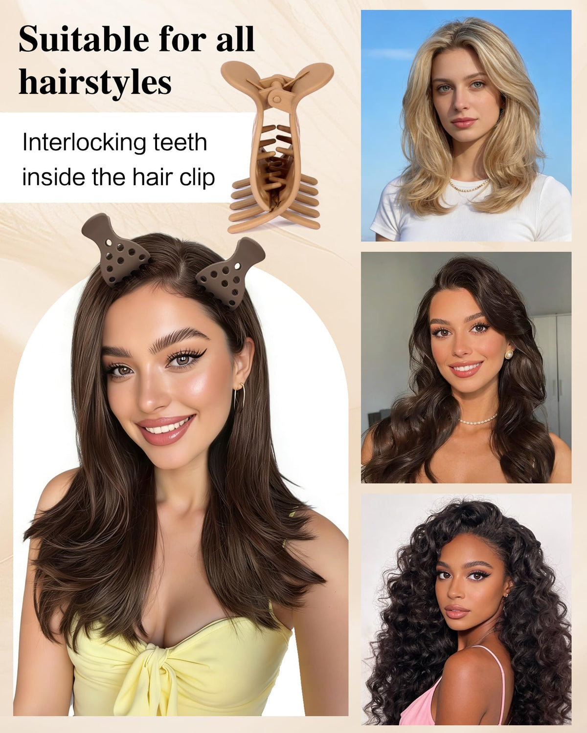 NAISIER smooth resin surface detail, snag-free edges for hair protection