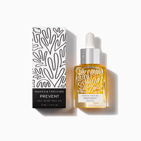 Naked & Thriving front packaging showing bottle and branding for clean skincare benefits