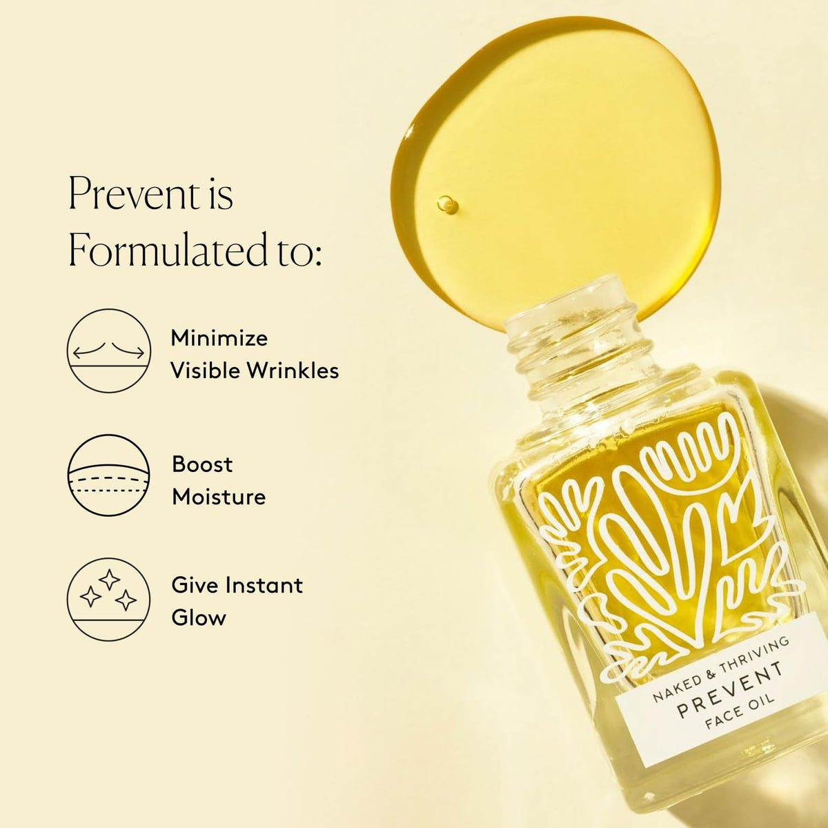 Naked & Thriving texture drop on hand demonstrating lightweight hydration benefit