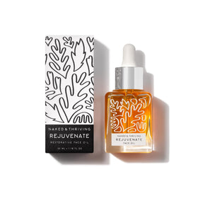 Naked & Thriving front packaging showing clean glass bottle and label, conveys quality
