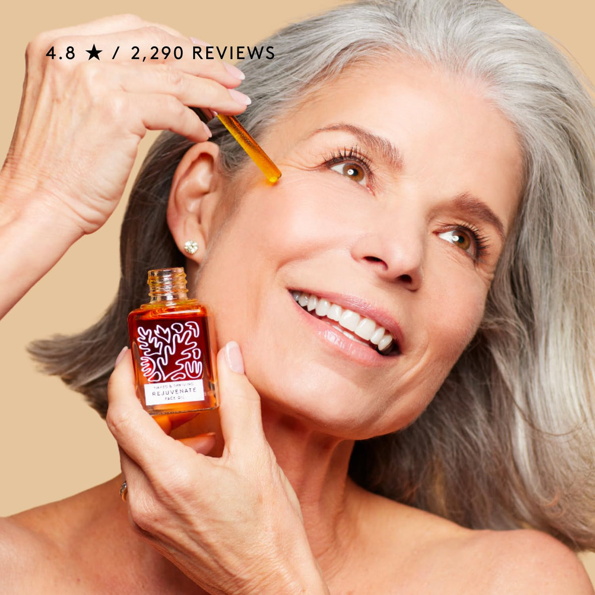 Naked & Thriving used in evening skincare scene producing a dewy, refreshed glow