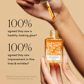 Naked & Thriving oil texture on skin close-up, highlights fast absorption and glow