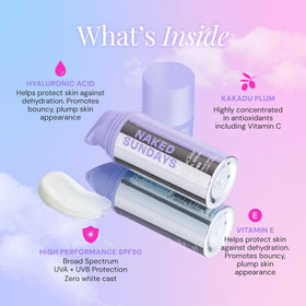 Naked Sundays 30ml tube beside a coin to show travel-size convenience