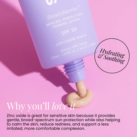 Naked Sundays label close-up highlighting zinc oxide and Centella Asiatica