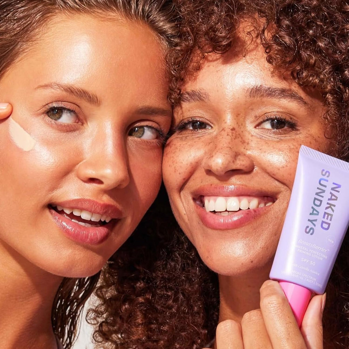 Naked Sundays used under foundation in lifestyle scene for longer makeup wear