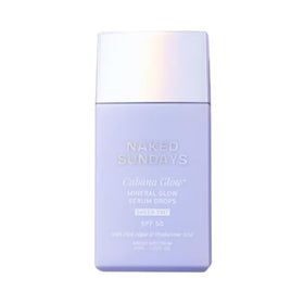 Naked Sundays bottle front view showing SPF 50 protection and glow