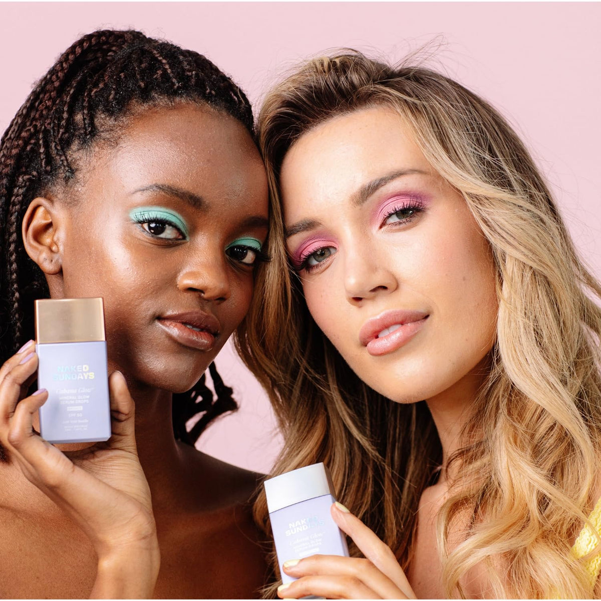 Naked Sundays ingredients display of hyaluronic acid and Kakadu plum benefits