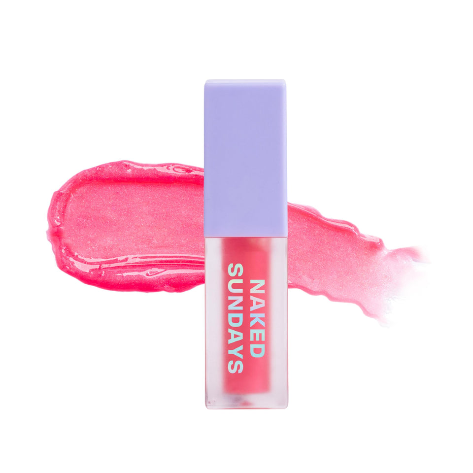 Naked Sundays front tube showing watermelon shade and SPF 50 protection