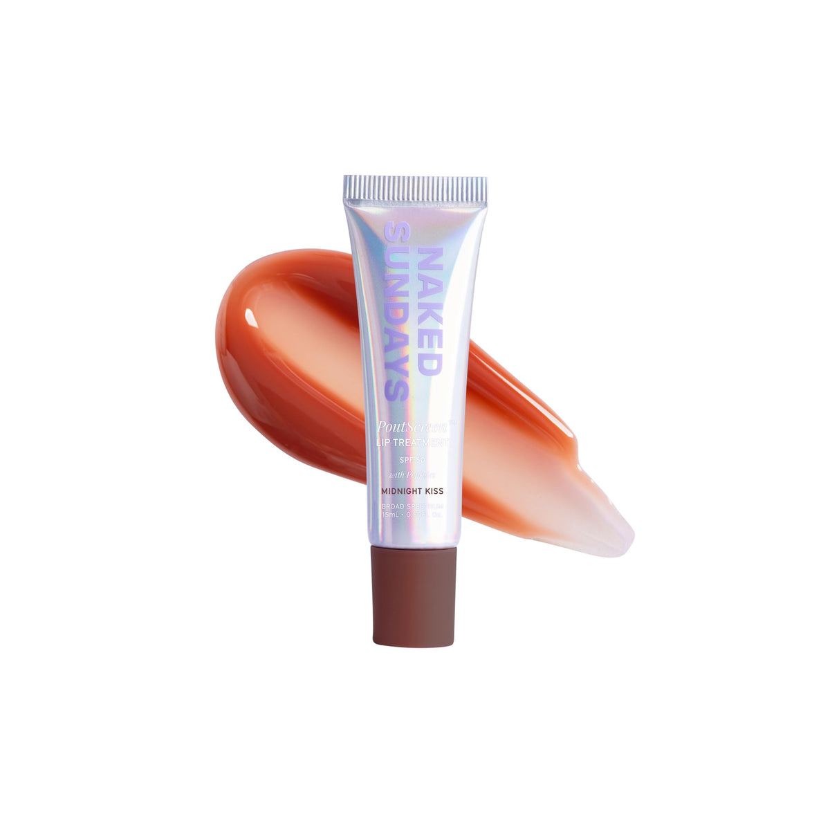 Naked Sundays Midnight Kiss front packaging shows clean SPF 50 lip treatment