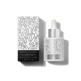 Naked & Thriving front bottle showing clean packaging and brightening benefits