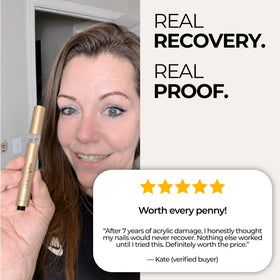 nakeyNails ingredient label close-up showing keratin and peptide benefit