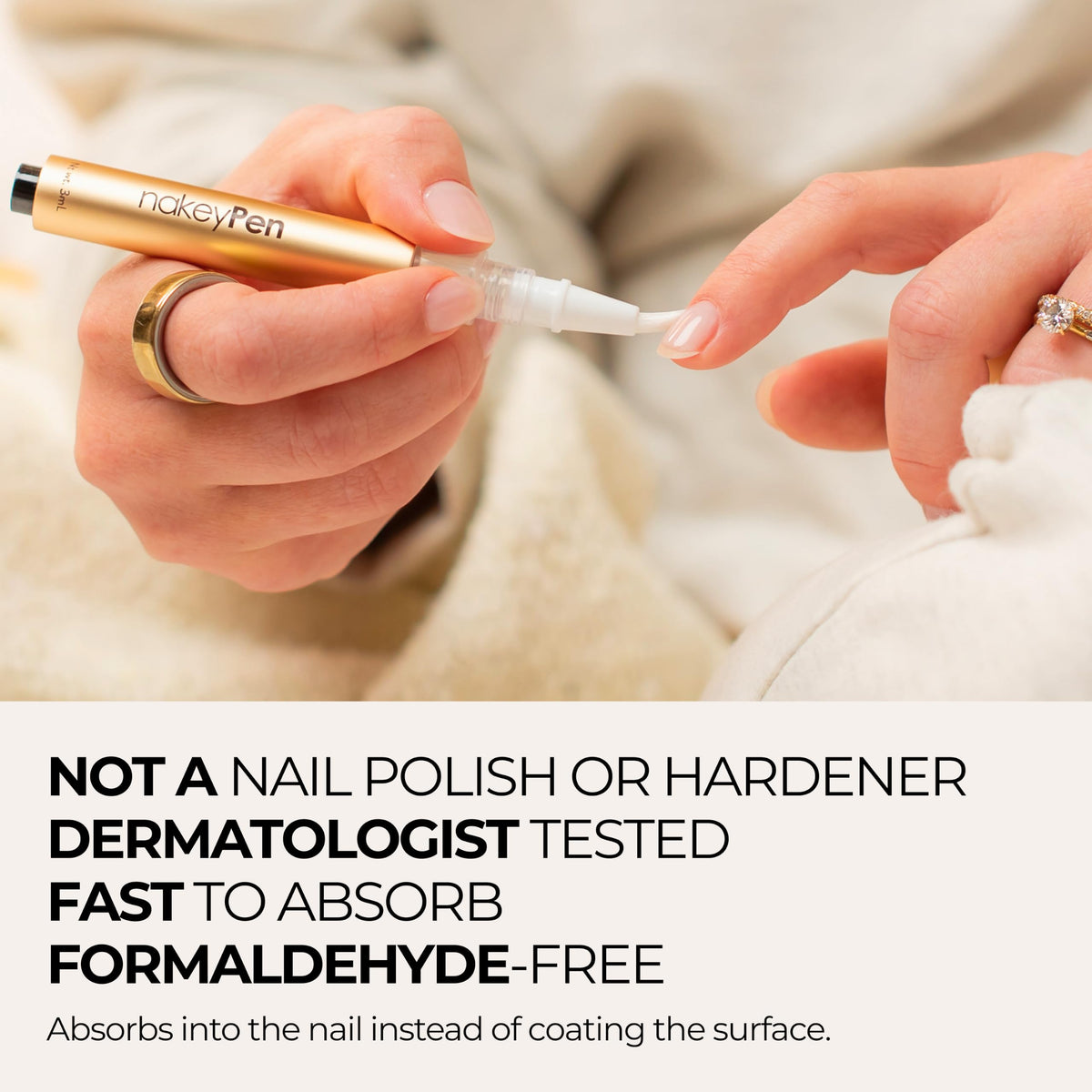 nakeyNails on bathroom vanity lifestyle shot showing daily routine benefit