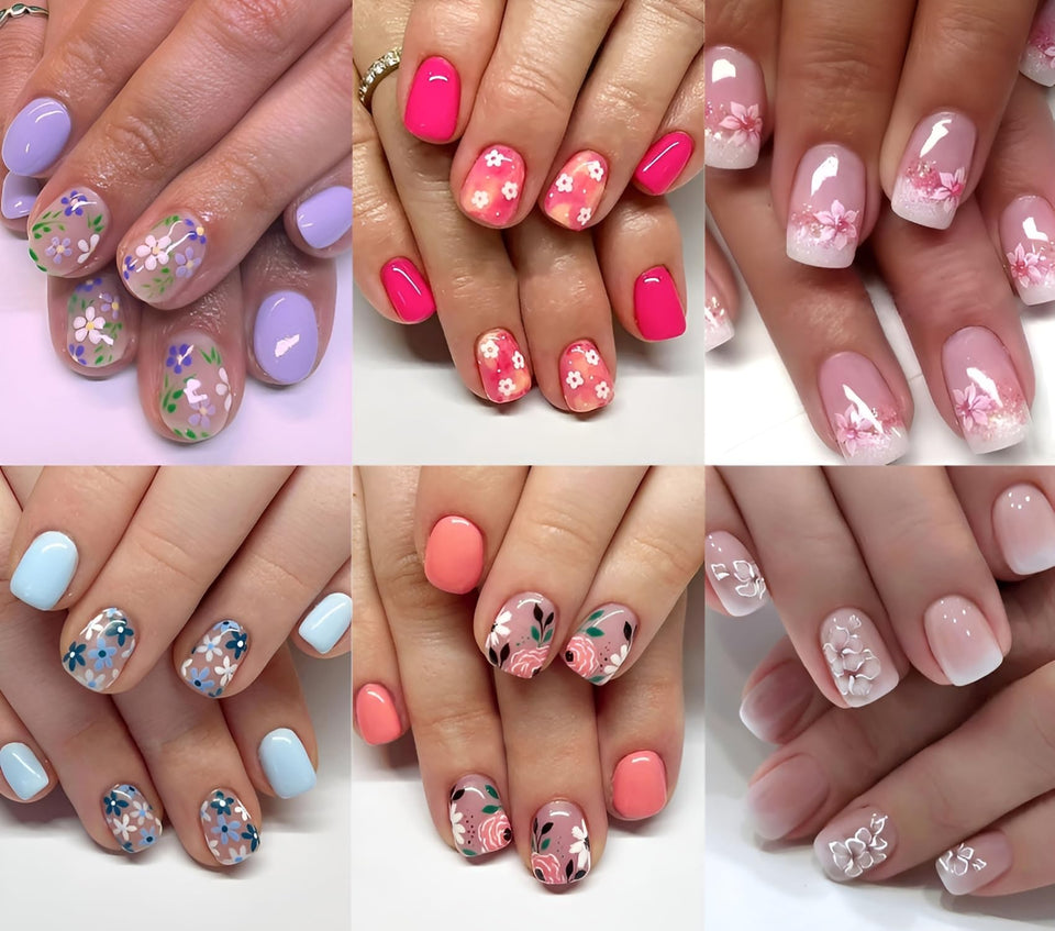 Namrec front packaging showing 144 daisy press-on nails and tools for easy setup