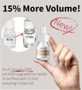 Nano Recipe Volufiline dropper dispensing a few drops into a serum showing precise dosing benefit