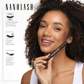 Nanolash before and after comparison demonstrating visible lash improvement