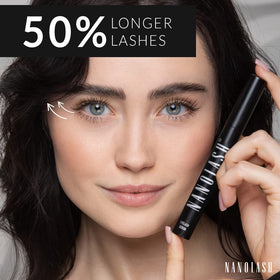 Nanolash serum texture drop illustrating lightweight formula and absorption