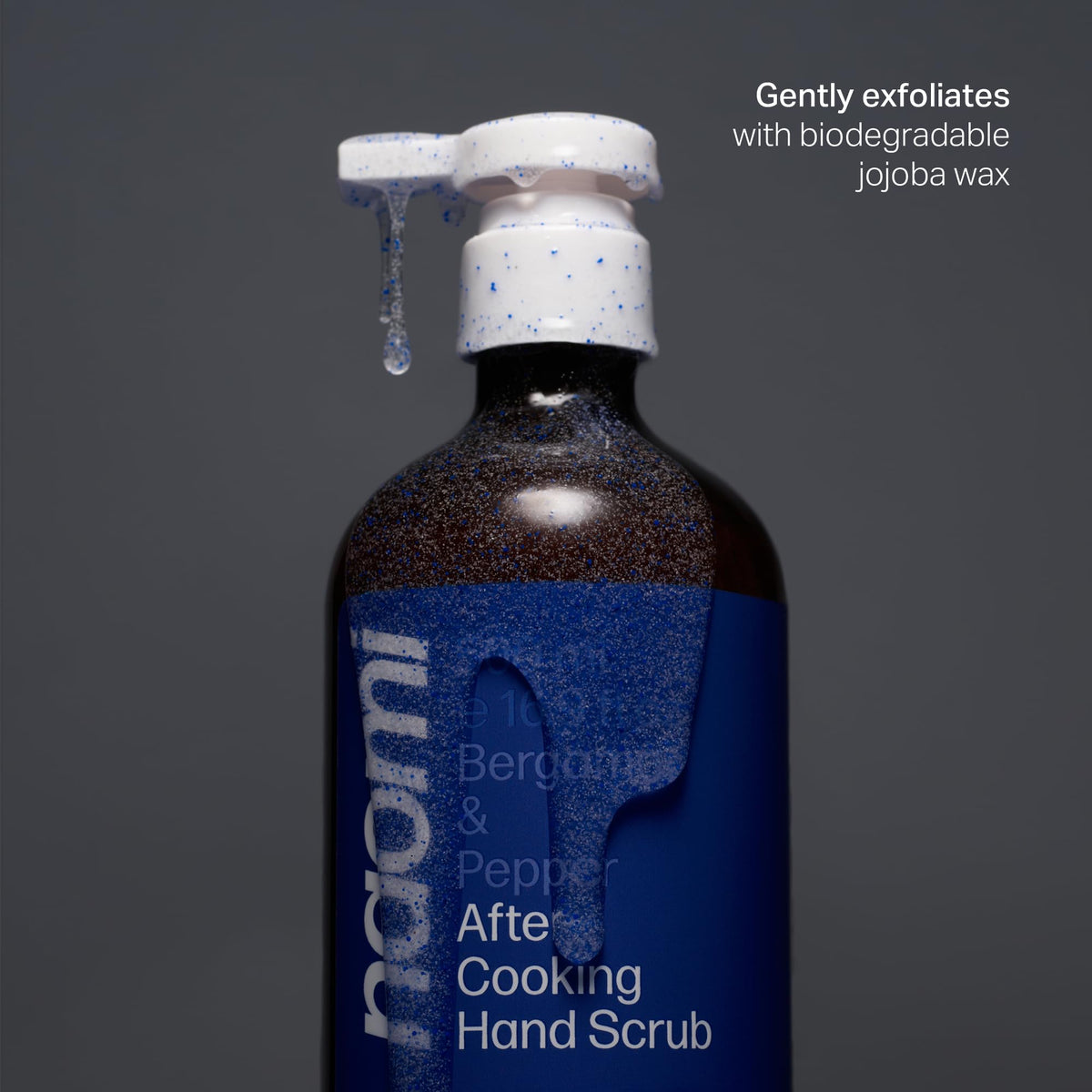 Naomi hand scrub being dispensed to remove cooking odors effectively