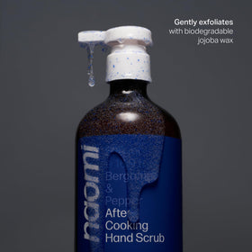 Naomi hand scrub being dispensed to remove cooking odors effectively