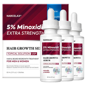 Narcelax front packaging showing three 60ml bottles for consistent regrowth