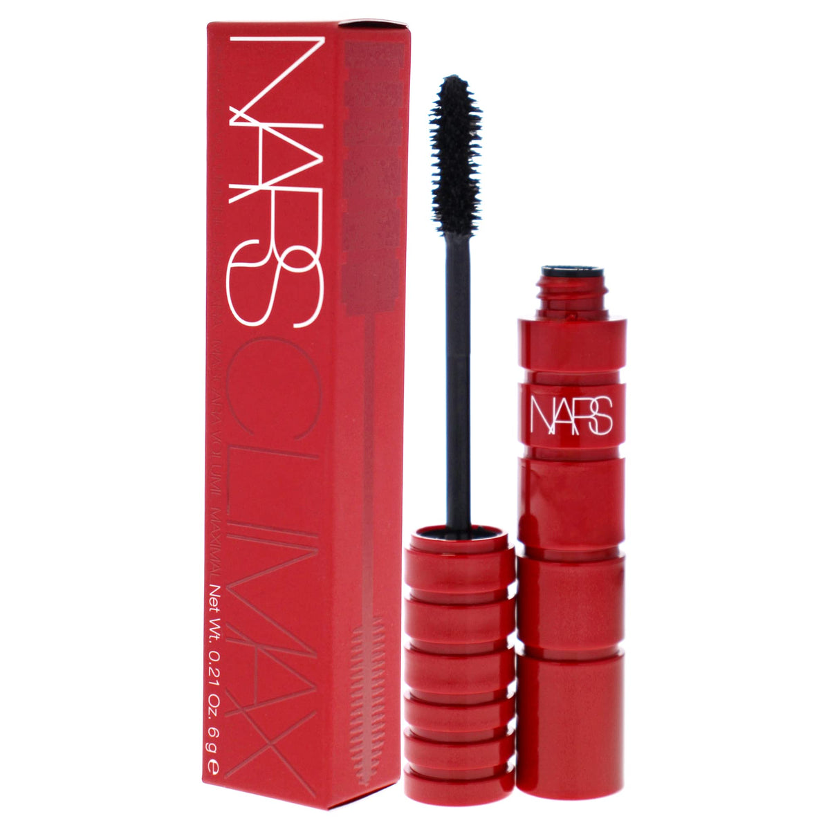 Close-up lifestyle eye shot wearing NARS Climax Mascara highlighting lifted, natural-feeling lashes