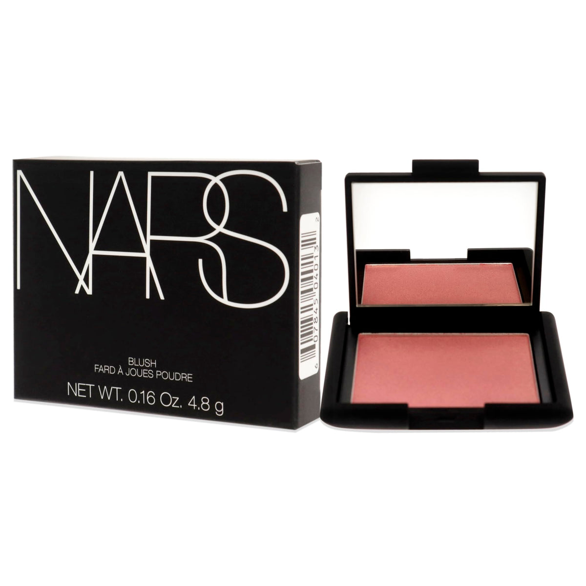 NARS Orgasm compact next to a coin showing portable 0.16 oz size benefit