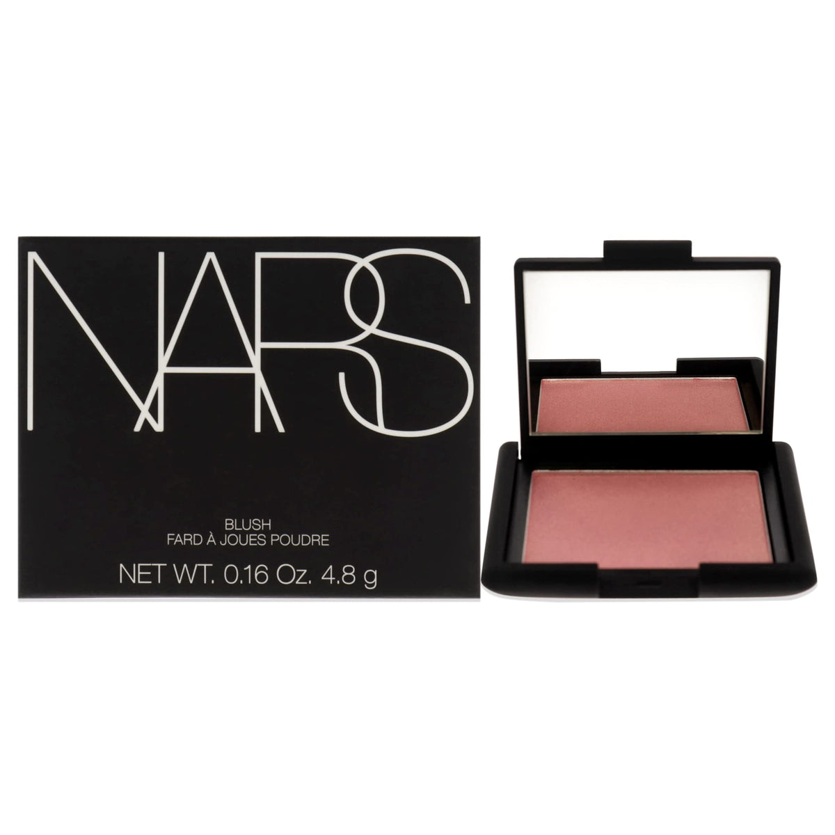 NARS Orgasm front compact showing pan and sleek packaging for easy travel