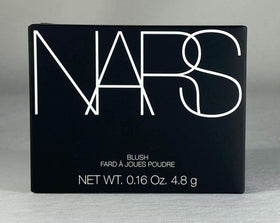 NARS compact label detail showing shade name and quality craftsmanship benefit