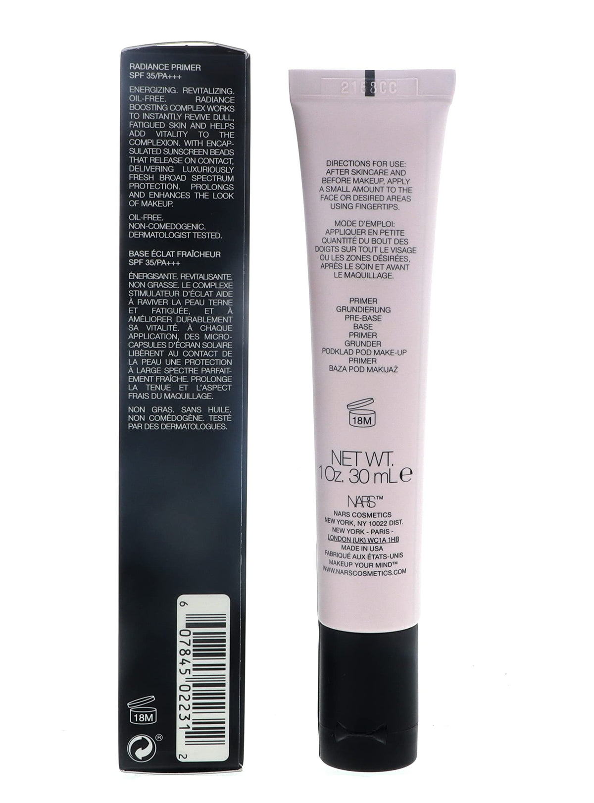 NARS primer in use applying to cheek for smoother makeup application