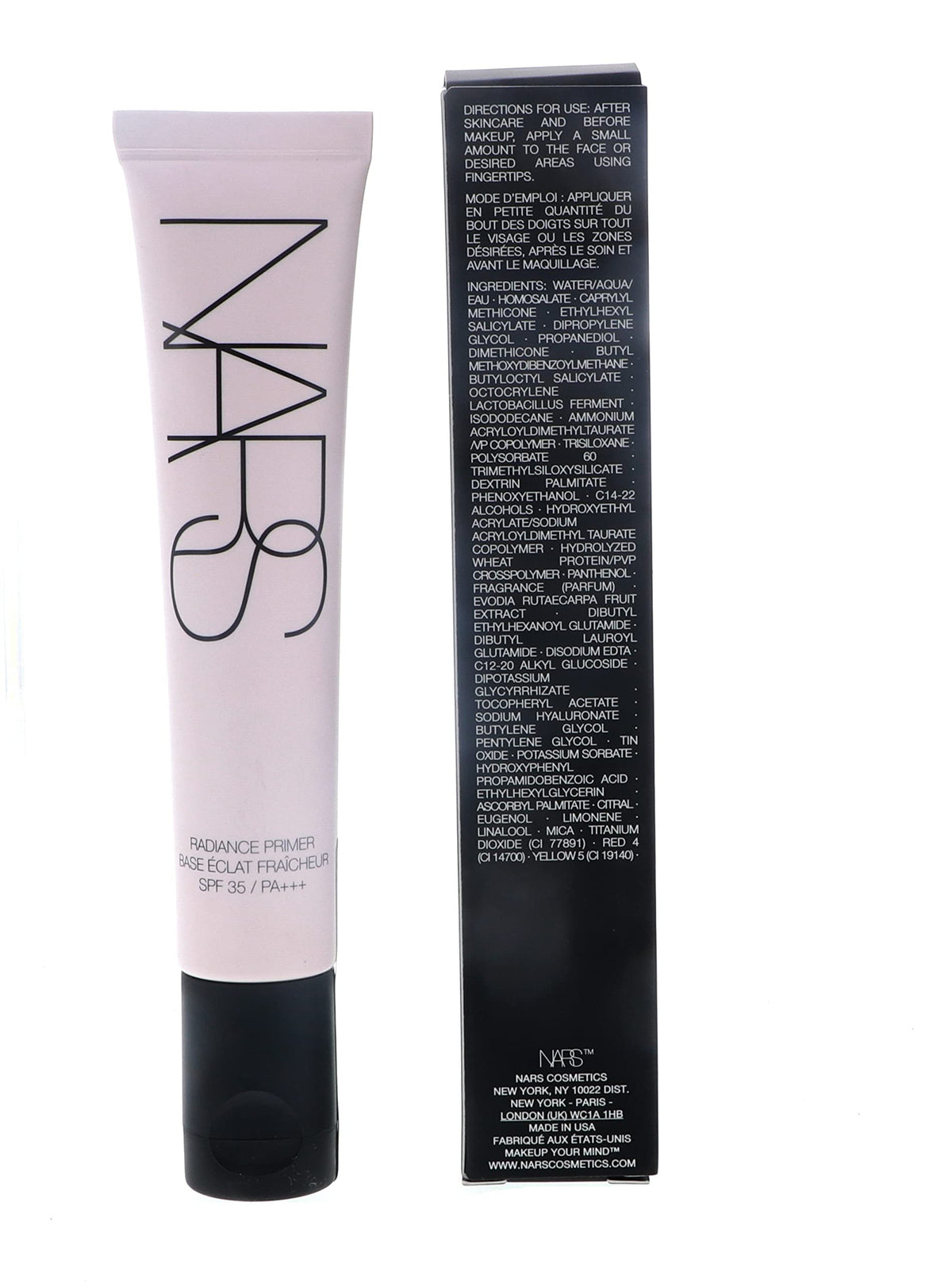 NARS primer next to coin for size comparison and travel-friendly benefit