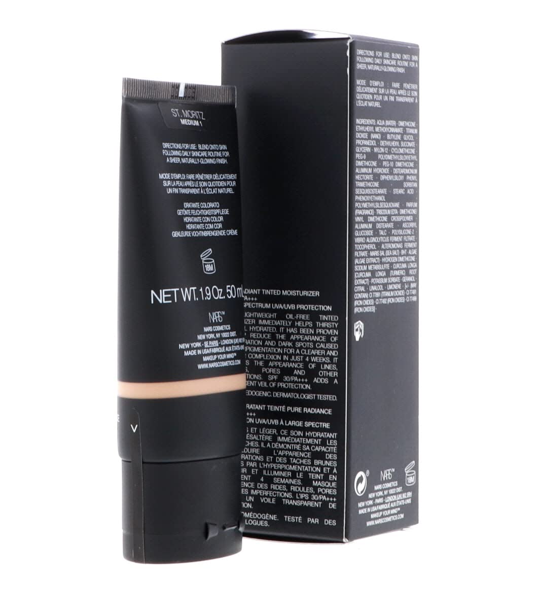 NARS tinted moisturizer inside a daily bag illustrating on-the-go use