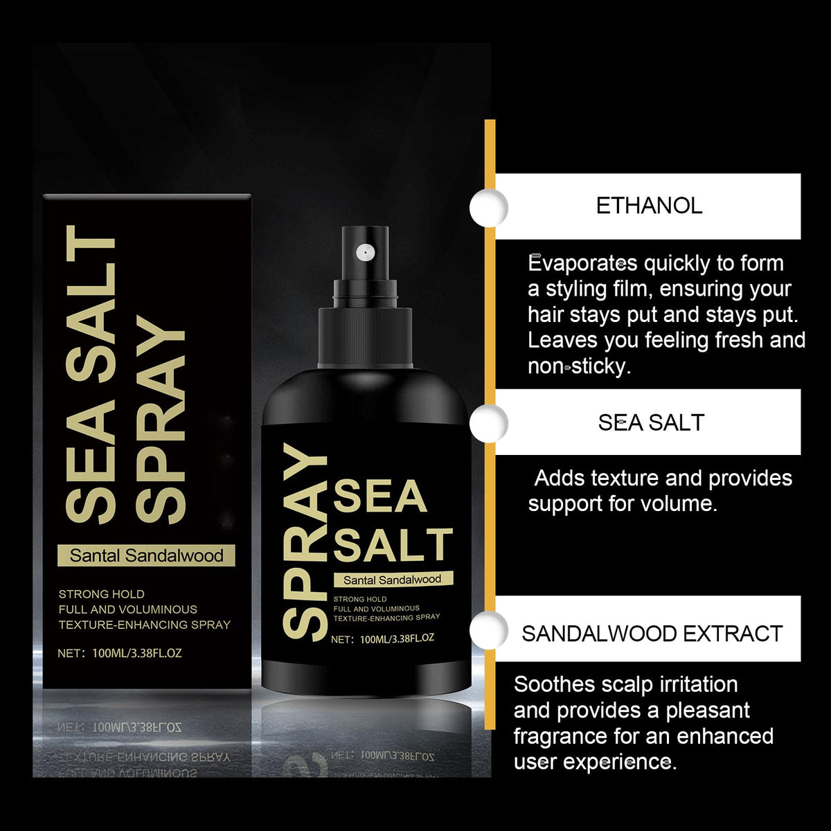 Nascence mist applied to hair creating beachy texture and natural movement