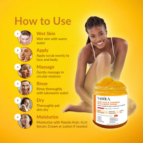 Nasola scrub on hand demonstrating texture and easy application benefit