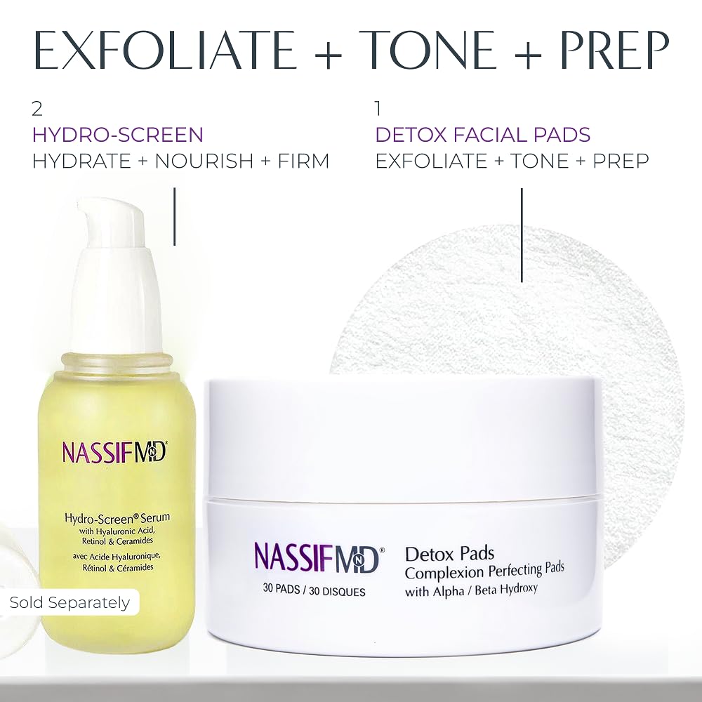 NassifMD before and after texture comparison showing refined skin appearance