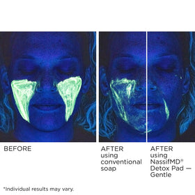 NassifMD ingredient display with vitamin C and hyaluronic acid benefits