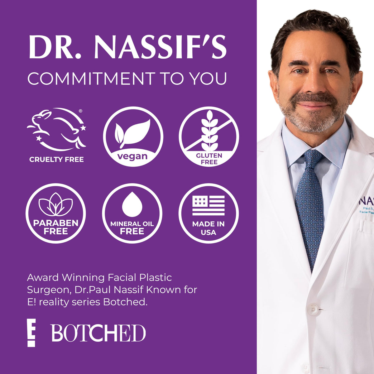 NassifMD label close-up showing directions and dermatologist-tested benefit
