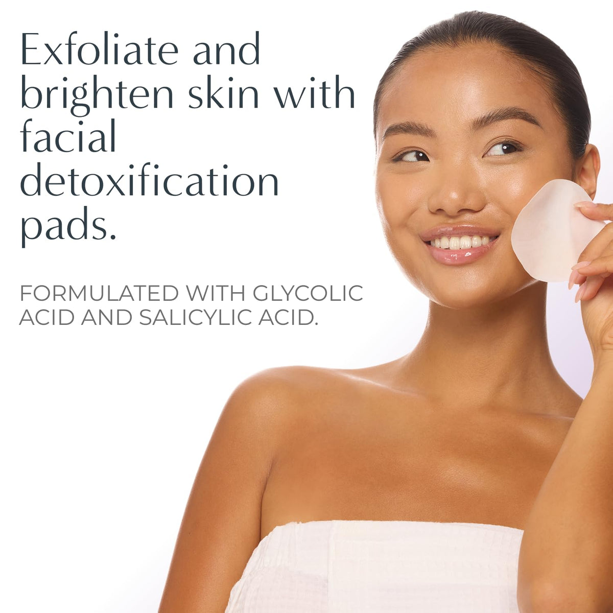 NassifMD pad soaked in solution highlighting balanced AHA/BHA formulation