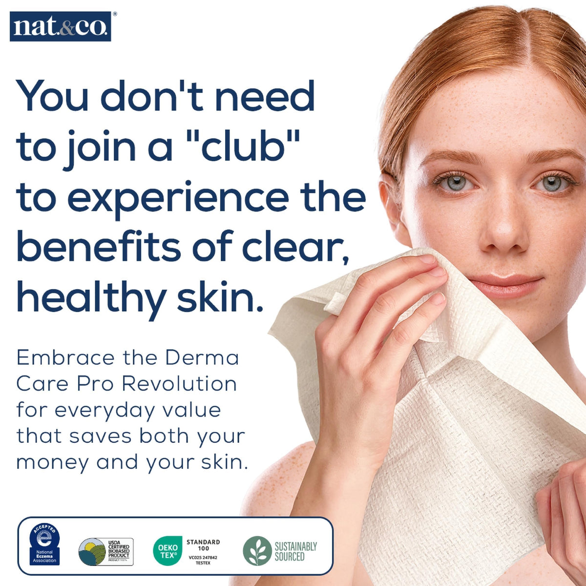 Nat.&Co. microfiber-like fiber close-up showing plush texture for gentle cleansing