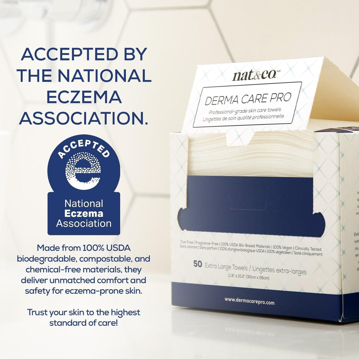 Nat.&Co. extra-large face towel unfolded displaying full coverage and softness