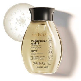 Nativa SPA bottle front packaging showing elegant vanilla scent and hydration benefit
